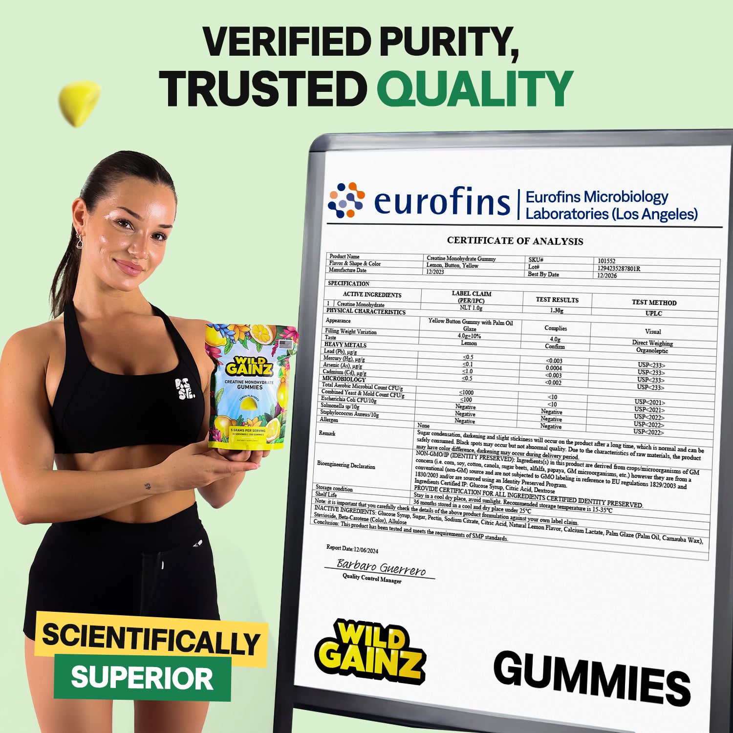 Creatine Monohydrate Gummies - Made in USA, Potency Tested, 5 Grams per serving, 150 Gummies