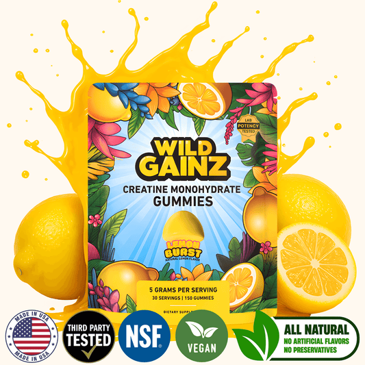 Creatine Gummies (Lemon) - Made in USA, Potency Tested, 150 Gummies